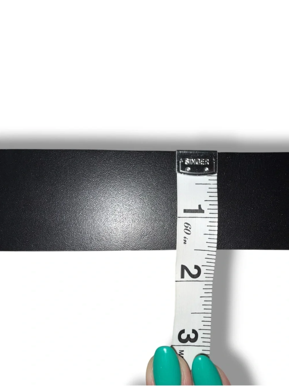 NORDSTROMS Oval Buckle Leather Belt -  Silver / Black